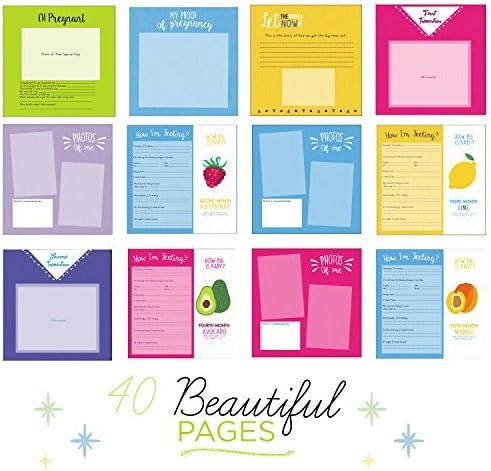 My 9 Months Journey - Belly Book, Pregnancy Journal and Baby Memory Book with Stickers - Baby's Scrapbook and Photo Album - Pregnancy Journals for First Time Moms - Pregnancy Journal Memory Book