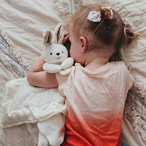 Bunny Lovey Blanket for Baby | Large 20" x 20" Baby Lovey for Girls or Boys | Cute Bunny Security Blanket for Babies and Toddlers