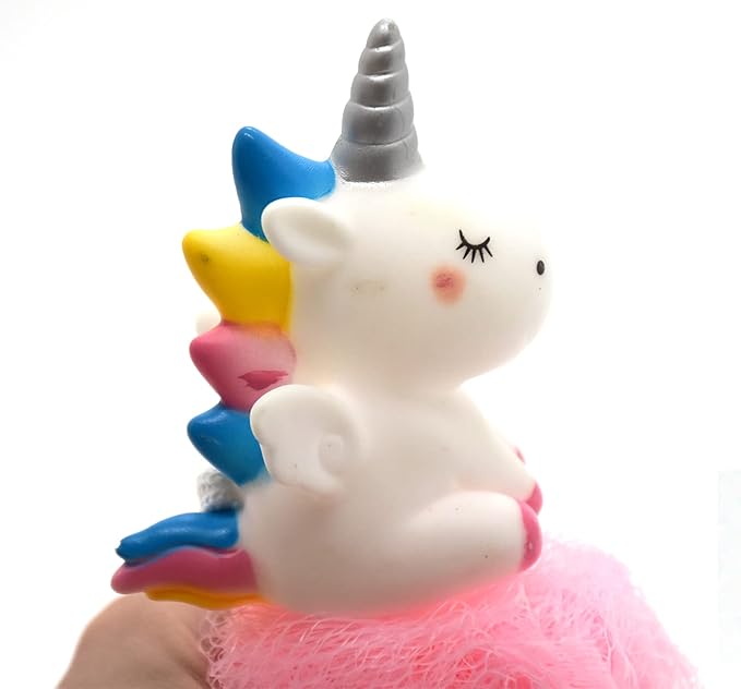 Cute Unicorn Kids Bath Loofahs Balls for Baby Girls Boys Mesh Shower Ball Pouf Exfoliating Bath Sponge Body Cleaner Bath Accessories