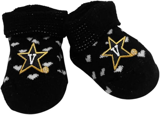Two Feet Ahead Heart Bootie Socks Soft, Cozy & Machine Washable Organic Cotton Stay-on Socks for Girls and Boys - Made in USA (Heart)
