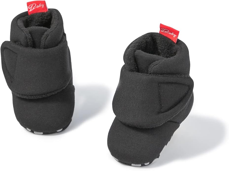Sawimlgy Newborn Infant Baby Girl Boy Cotton Booties Stay On Sock Slippers Soft Bedroom Shoes Non-Skid Ankle Boots With Grippers Toddler Crib Warm Shoe First Walker Birthday Shower