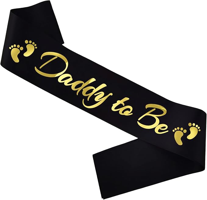 2pcs Mommy to Be and Daddy to Be Sash, Maternity Photo Prop Sash for New Mom Dad Baby Shower Party Gender Reveal Supplies Decorations, Black+White