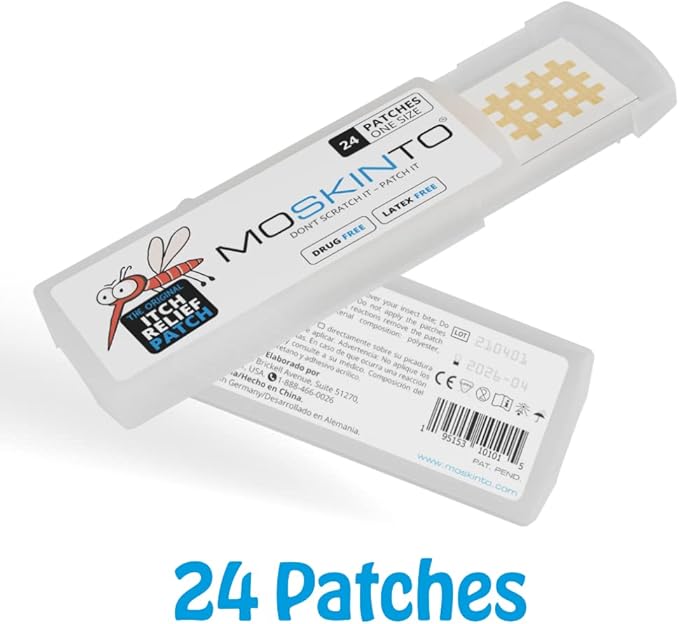 Moskinto The Original Itch Relief Patch, Mosquito Bite Patches for Kids and Adults, Instant Relief Natural Patches for Bug Bites, Travel Pack + Family Pack, Nude & Colorful Patches, 66 Count