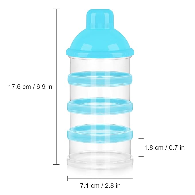 Accmor Formula Dispenser On The Go, 4 Compartments Stackable Formula Container for Travel, Baby Milk Powder Kids Snack Container, BPA Free ﻿