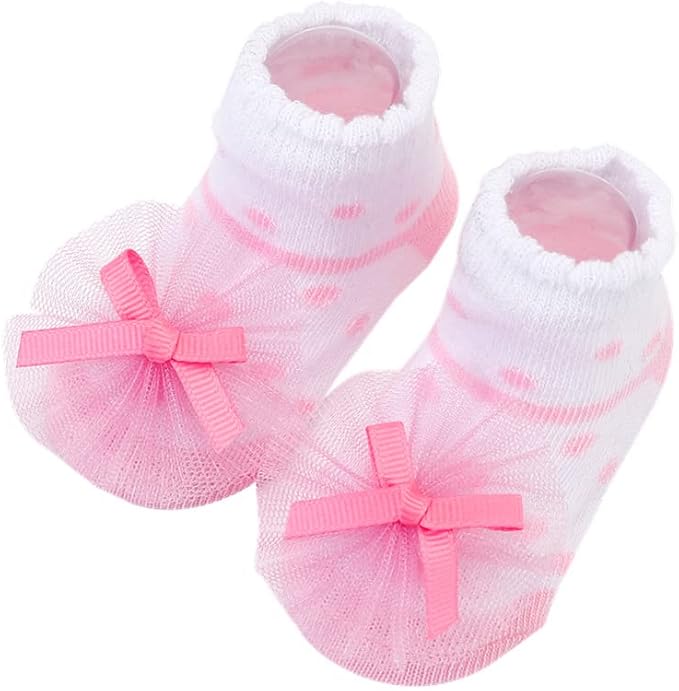 Toptim Newborn Baby-girls Socks and Bow Infant Toddler Ankle Socks