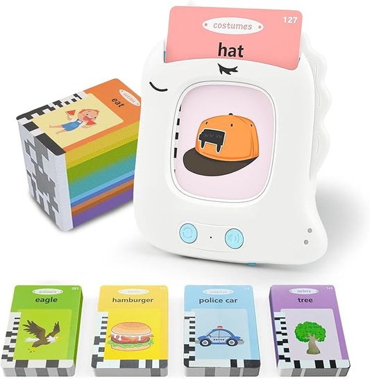 Toddler Toys Talking Flash Cards for Age 1 2 3 4 5 Years Old Boys and Girls, Montessori Language Learning with 224 Words, Pocket Speech Therapy and Autism Sensory Toys, Educational Gifts for Kids