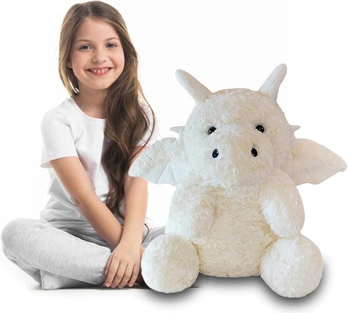 Little Flying Dragon - Cute Stuffed Animal Plush Toy - Adorable Soft Dragons Toy Plushies and Gifts - Perfect Present for Kids (White,16.53in/42cm)