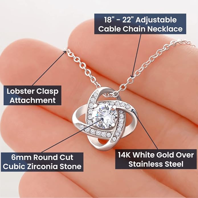 To My Beautiful Daughter Necklace from Mom & Dad | Cubic Zirconia Pendant with Heartfelt Message Card & Gift Box | Daughter Birthday, Graduation, Christmas Jewelry Gift from Parents