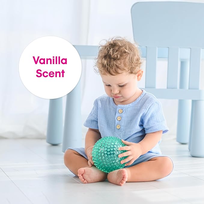 Edushape The Original Scented Sensory Balls for Baby, Vanilla and Strawberry - Assorted Balls That Help Enhance Gross Motor Skills for Kids Aged 12 Months & Up - Unique Toddler Ball for Baby