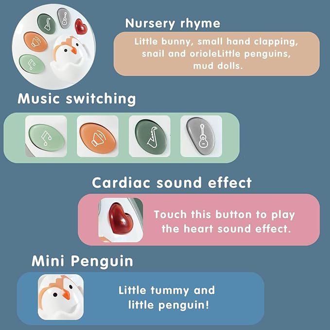 Penguin Crawling Toy for Babies 6-12 Months, Toys for 6 Month Old Boy, Tummy Time 3-6 Months, Light Up Music Toy, Gifts for 3-18 Months Boys Girls, 1 Year Old Boy Girl Toys