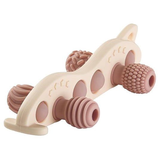 Baby Teething Toys Silicone Car Teether for Baby BPA Free Sensory Chew Toy (Pink)