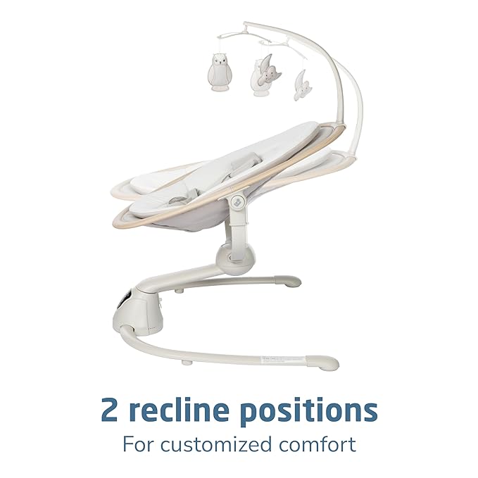 Maxi-Cosi Cassia Baby Swings for Infants: Smart Portable Baby Swing with Music, Lightweight & Foldable Baby Swing, 360 Rotation Infant Swing, Classic Oat