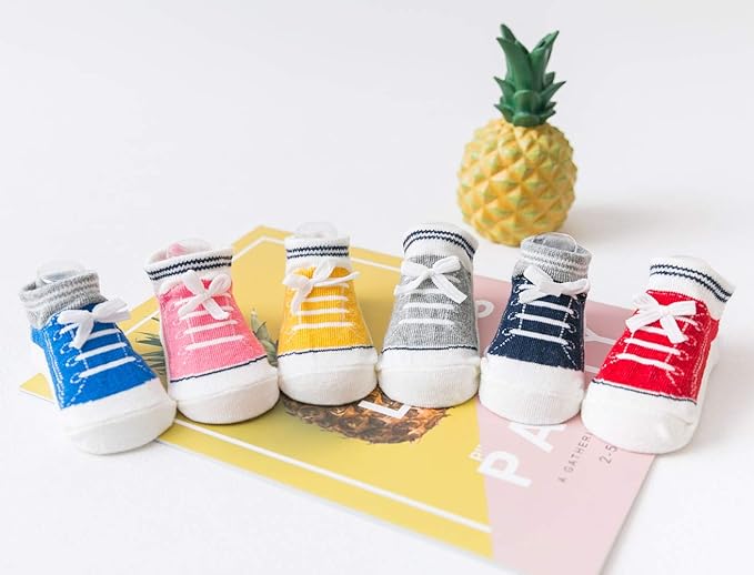 Zumou Baby Non Skid Anti Slip Infant Newborn Boys Girls Ankle Socks 6 Pairs