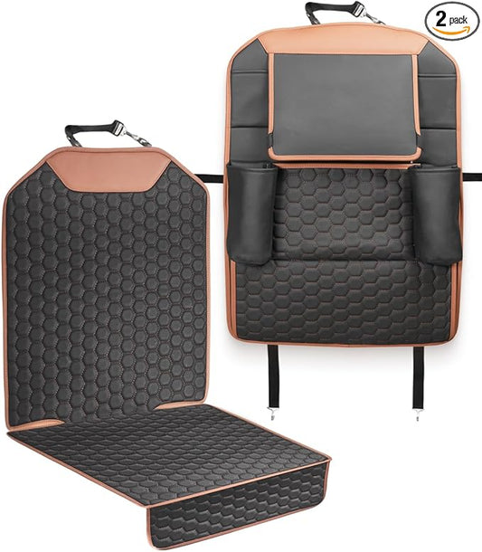 Set Seat Back Organizer & Car Seat Protector Hexy Waterproof & Non-Slip Protector for Child Car Cushion for Leather and Fabric Seats