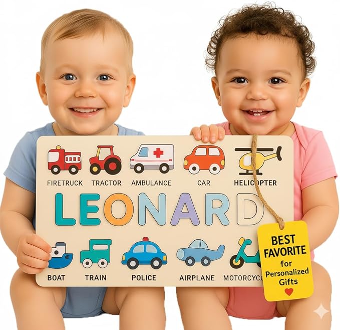 Personalized Name Puzzle for Toddlers 1-3, Customized Baby Girl Gift, Custom Baby Boy Gift, Wooden Name Puzzle for Kids, Custom Baby Stuff, Baby Nursery Room Decor
