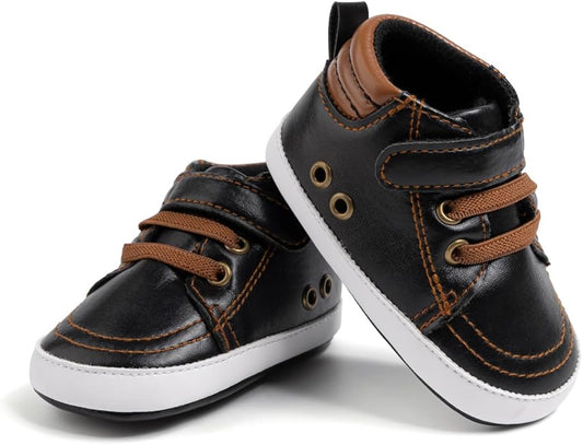 CENCIRILY Baby Boys Girls High Top Sneakers Soft Soles Anti Skid Infant Ankle Shoes Toddler Prewalker First Walking Crib Shoes