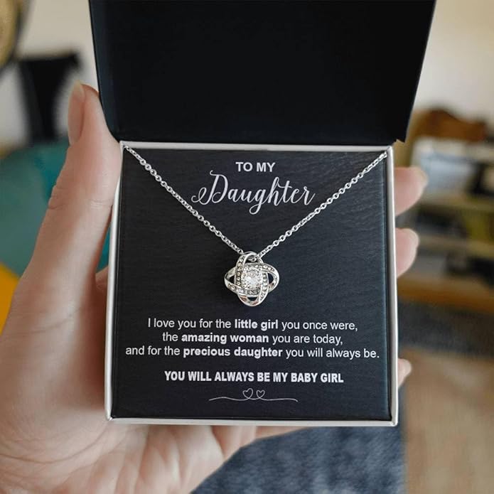 To My Daughter Gift Necklace From Dad or Mom - Badass Daughter Jewelry With Heartfelt Message & Elegant Box