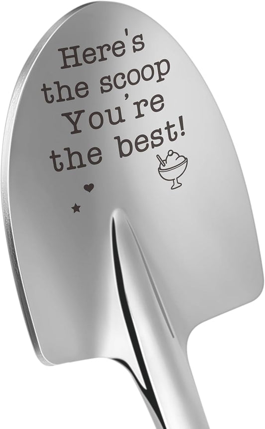 Funny Inspirational Ice Cream Shovel Spoon Easter Basket Essentials Mothers Day for Mom Grandma Sister Friends Bestie Unique Teacher Appreciation Gifts You're The Best Scoop Dad Fathers