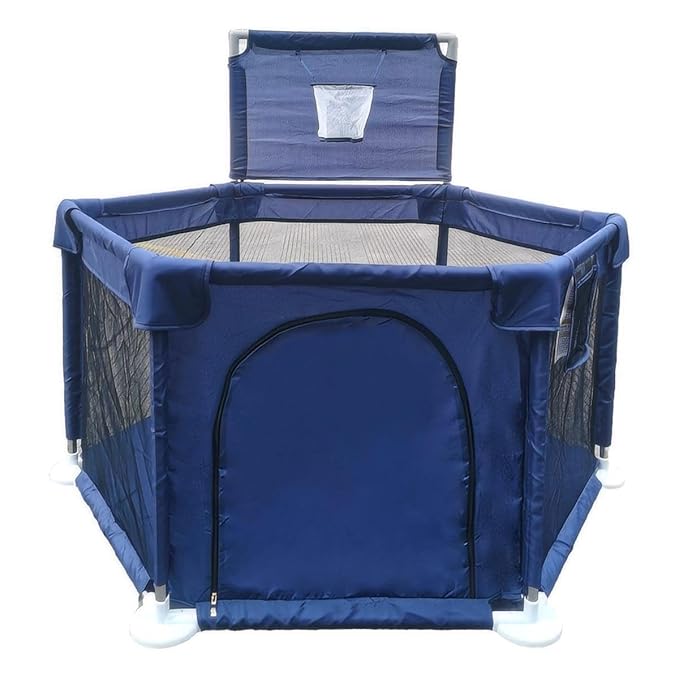 Portable Baby Ball Pit Playpen Playard Fence Playtent with Basketball Hoop Breathable Mesh for Indoors Outdoors Toddler Kids Large