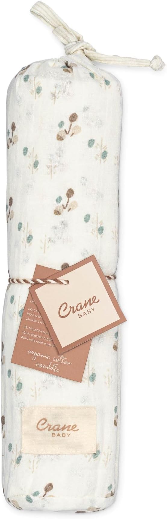 Crane Baby 100% Organic Cotton Poppy Single Baby Swaddle Wrap for Boys and Girls, Gender Neutral Newborn Swaddling Blanket, Baby Registry and Gift, 47 x 47 inches