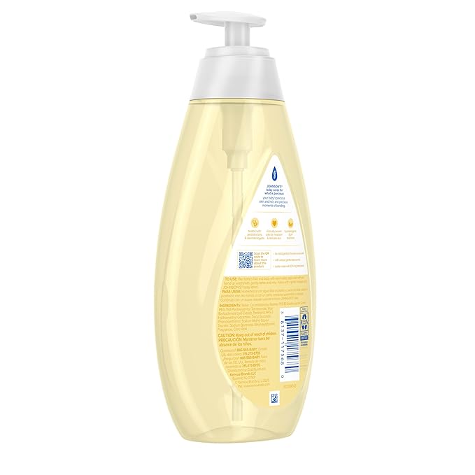 Johnson's Baby Head-To-Toe Baby Wash & Shampoo + Aloe & Vitamin B5, 2-in-1 Bath Wash Gently Cleanses Newborn's Delicate Skin & Hair, Hypoallergenic, No Added Parabens, Dyes & Sulfates, 27.1 fl. oz