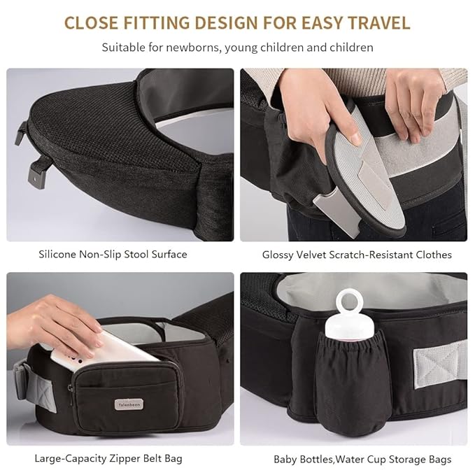 Baby Carrier 6-in-1 Newborn to Toddler, Baby Carrier with Hip Seat Lumbar Support 7-41 lbs, Baby Soft Carrier for All Seasons & Positions, Adjustable Size for Shopping Hiking Travelling