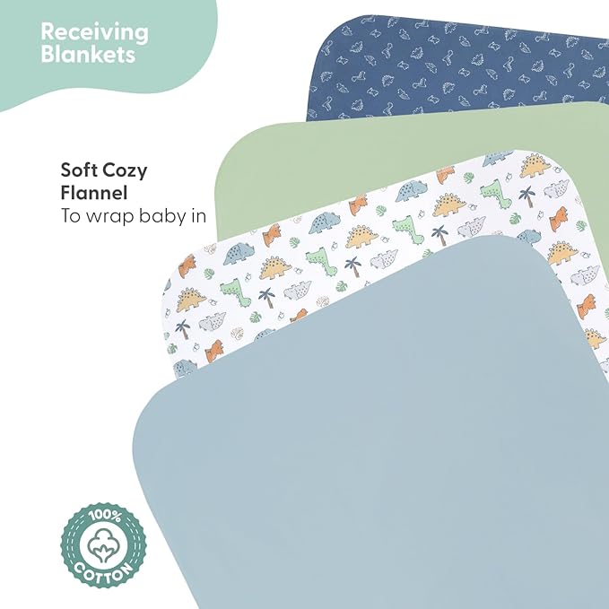 The Peanutshell Baby Layette Gift Set for Baby Boys - 23 Piece New Born Baby Boy Gift Set, Baby Clothes & Newborn Essentials Must Haves - Newborn Baby Boy Clothes 0-3 Months - Dinosaur