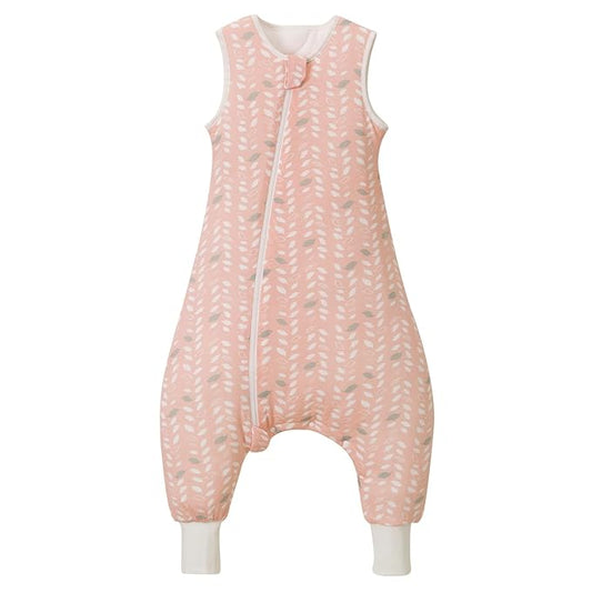 Super Soft Winter 2.5 TOG Sleep Sack with Feet, 100% Organic Cotton Warm Toddler Sleeping Sack with Legs, Feather, Size L
