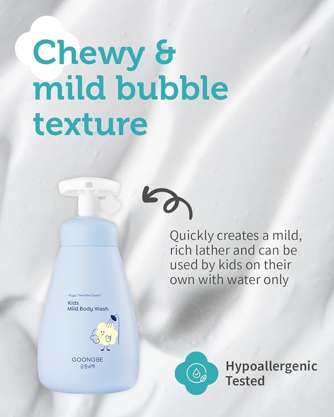 Kids Wash Duo Set - Korean Low pH Silky Shampoo & Mild Body Wash - Silicone-Free Hair Care & Micellar Body Cleanser - Allergen-Free Formula for Sensitive Skin, 10.1 fl.oz. & 10.1 fl.oz.