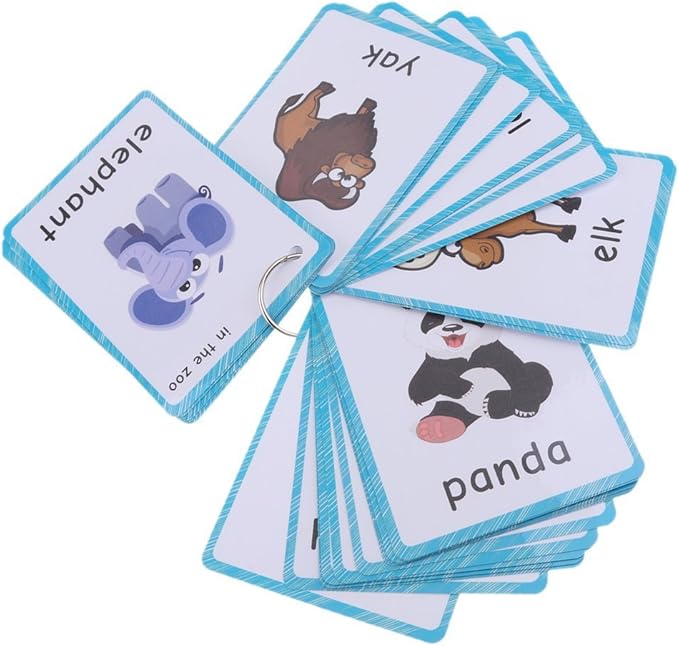 32 pcs Wild Animals Flashcards for Kids | Learning Cards & Montessori Pocket Cards for Pre-K Wall Stickers and Insect Themed Party, Online Classroom | Teacher/Autism Therapists Tools