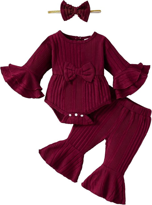 SUNNY PIGGY Baby Girl Clothes Infant Newborn Outfits Romper 0-18 Month Toddler Girls’ Clothing Pant Set