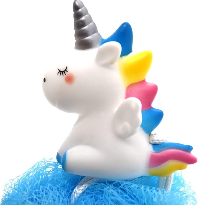 Cute Unicorn Kids Bath Loofahs Balls for Baby Girls Boys Mesh Shower Ball Pouf Exfoliating Bath Sponge Body Cleaner Bath Accessories