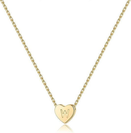 M MOOHAM Heart Initial Necklace Gifts for Girls Women - S925 Sterling Silver Tiny Letter Necklace Birthday Gift for Kids Teen Girl Jewelry