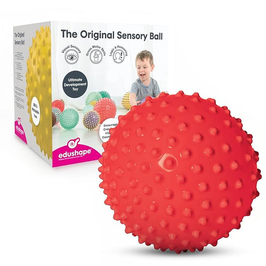 Edushape Original Sensory Ball for Baby - 7" Red Color Ball Enhances Gross Motor Skills for Kids 6 Months & Up