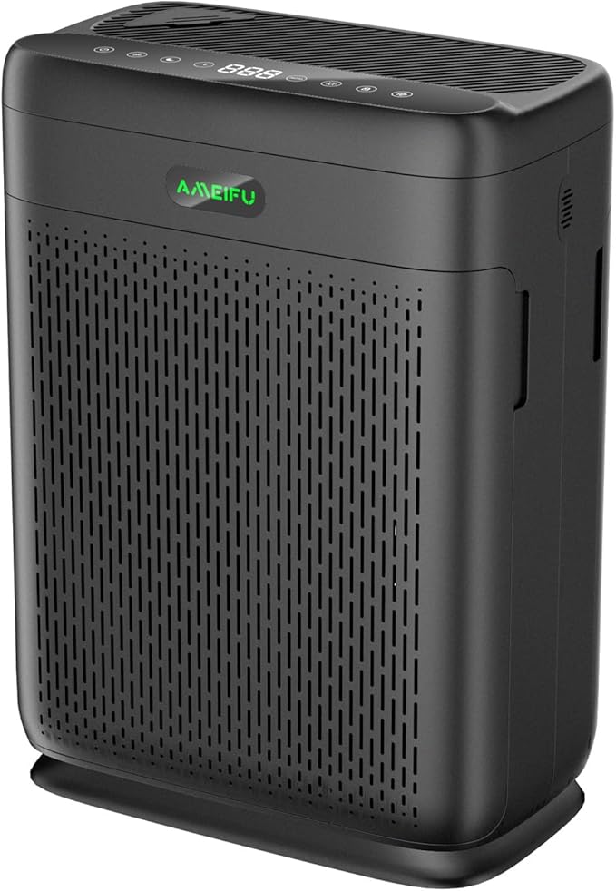 Air Purifiers for Home Large Room Up to 3000 Sq Ft, H13 Hepa Double-Sided Air Filter Purifier with PM 2.5 Display Air Quality Sensor, Air Cleaner for Wildfires, Bedroom, Dust, Pets, Smoke, Pollon