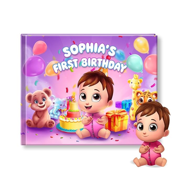 Personalized First Birthday Story Book - Birthday Gift for 1st Birthdays - Custom Baby Book