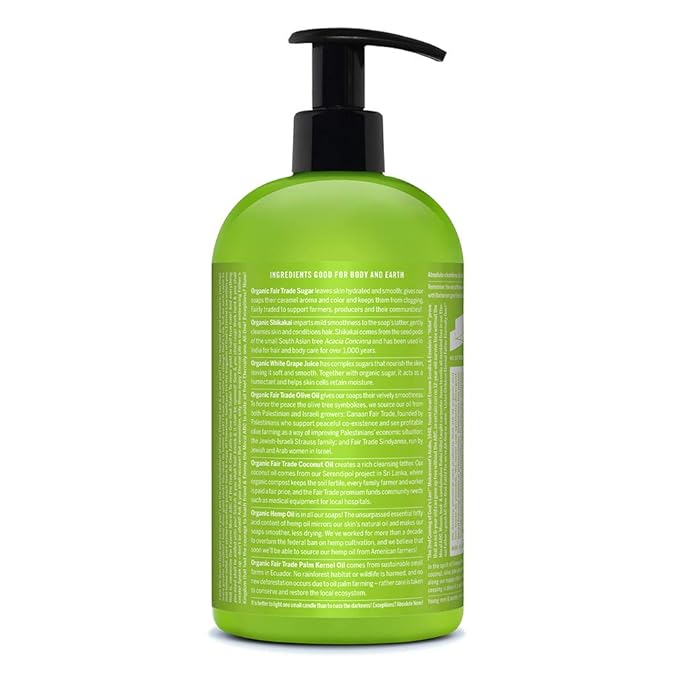 Dr. Bronner's - Organic Sugar Soap (Lemongrass, 24 Ounce) - Made with Organic Oils, Sugar and Shikakai Powder, 4-in-1 Uses: Hands, Body, Face and Hair, Cleanses, Moisturizes and Nourishes, Vegan