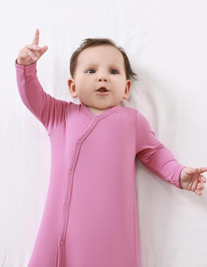 Baby Nightgowns Sleeper Gown Newborn Long Sleeve Pajama Gowns Unisex Viscose from Bamboo Infant Sleepwear