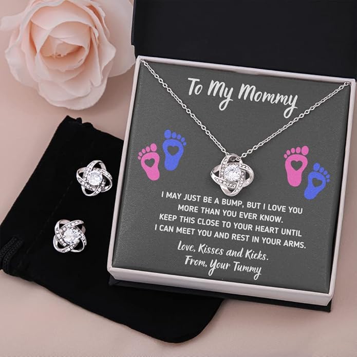 Baby Feet Jewelry Necklace, Mommy To Be Gifts For 1st Time Mom, To My Mommy Necklace Baby Bump, Gifts For Pregnant Women Mom To Be