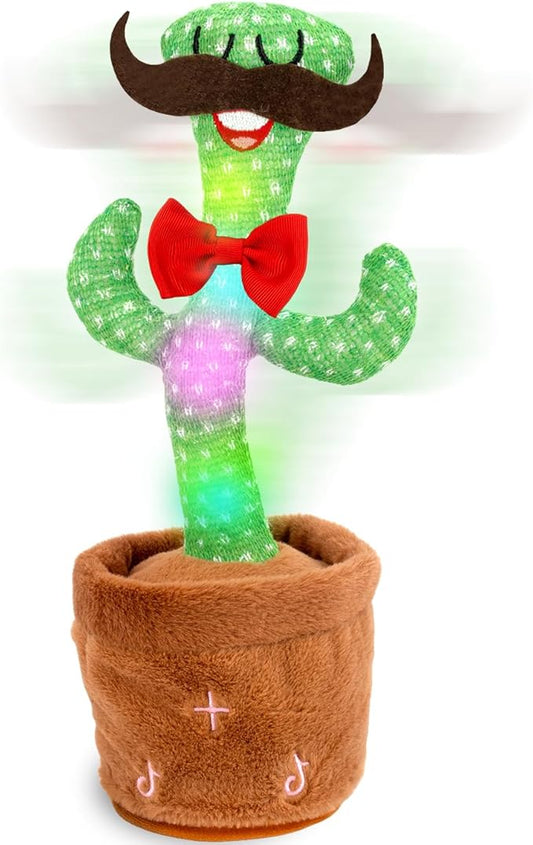 Dancing Cactus Toy, Talking Cactus Toys, Volume Adjustable Easter Gift for Baby Girls Boys Kids 1 2 3 6 9 12 Year Old, Repeat What You Say Toy of Easters Gifts-Red Tie