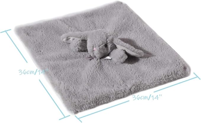 CREVENT 2pcs Soft Plush Animal Face Security Blankets for Boys and Girls, Great Gifts for Birthday Baby Shower (Sheep + Bunny)