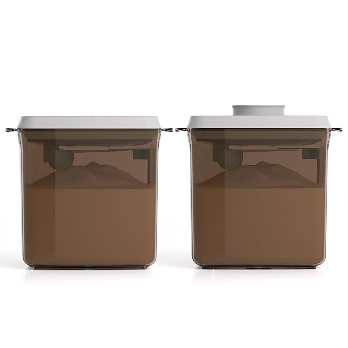 1700ml Formula Dispenser - 2 Pack Airtight Formula Container Pop Up Milk Powder Container, 21OZ, 1.32LB, 600g, Brown