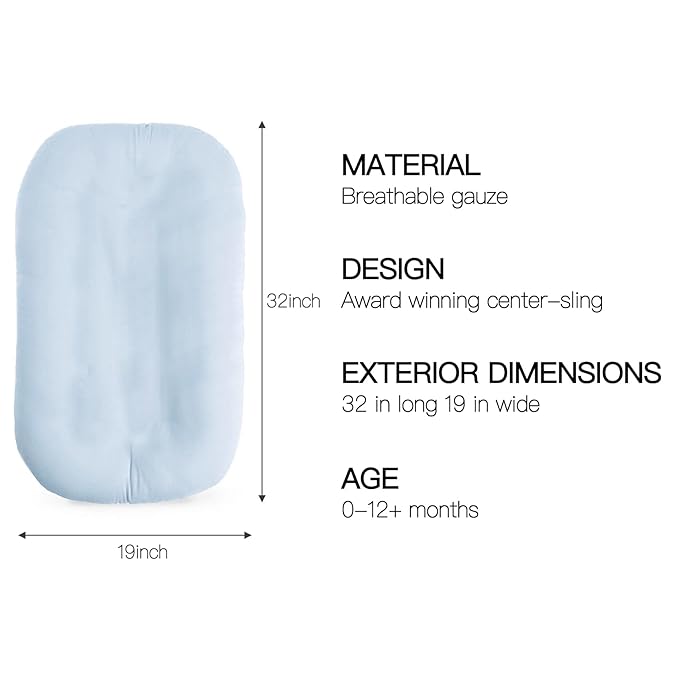 Baby Lounger - Snuggle Cozy Me Infant Lounger for Newborns | Breathable & Soft, Portable Awake-Time Pad, Essential Baby Gift (Lounger Cover Included)