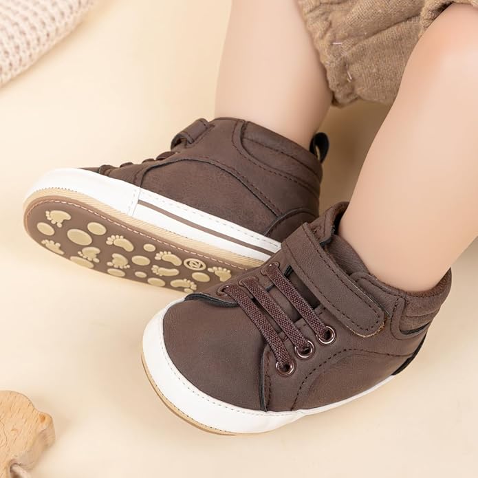 CENCIRILY Baby Boys Girls High Top Sneakers Soft Soles Anti Skid Infant Ankle Shoes Toddler Prewalker First Walking Crib Shoes