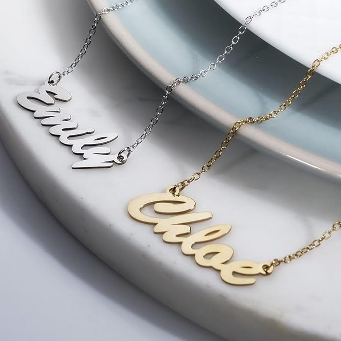 PicturesOnGold.com Custom Name Necklace For Women Personalized Name Necklace in Sterling Silver or Gold Necklace Personalized with any Name or Word