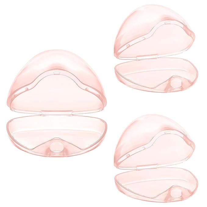 Accmor Pacifier Case, Pacifier Holder Case, Pacifier Container for Travel, BPA Free,Transparent Pink, 3 Pack