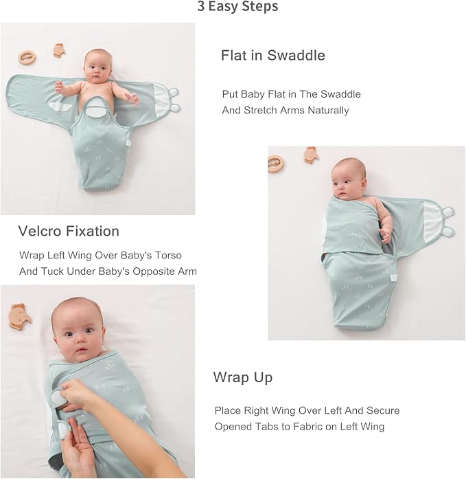 insular Baby Swaddle Wrap, Swaddle Blanket for Newborn and Infant, Adjustable Velcro Swaddling Set for Boy and Girl, Soft Cotton Baby Sleep Sack 3 Pack, Beige Sheep, Small(0-3M)