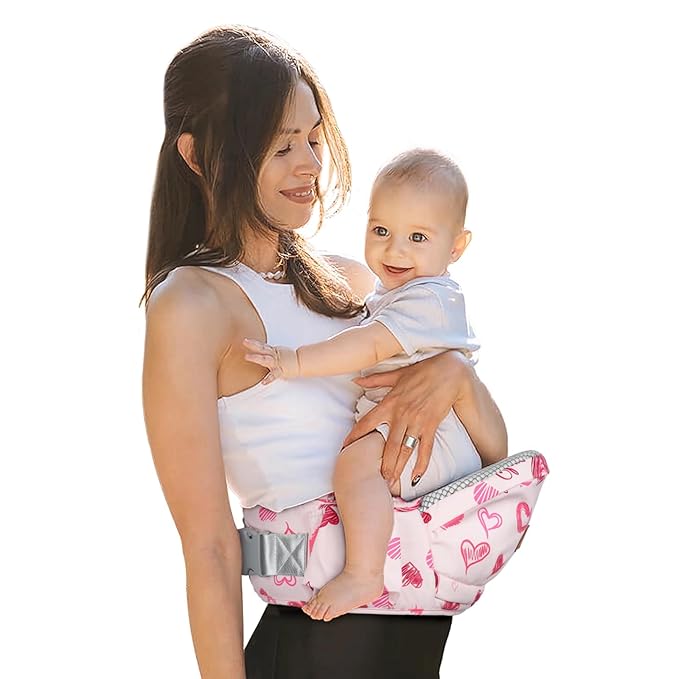 Baby Hip Carrier - Adjustable Waistband & Hip Seat for Newborn-Toddler (Up to 66 Lbs) with Pockets for Parents