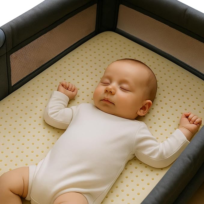 Organic Cotton Crib Mattress Protector - Water Resistant Fitted Sheet Liner Pad, Skin Friendly, Chemical-Free Pure Cotton [GOTS-Certified] for Portable (36"x26") - Made in USA