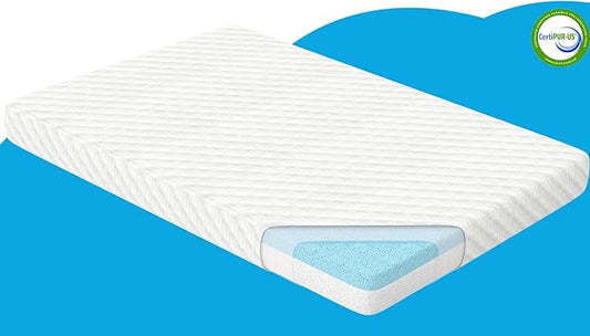 Mecc ecoh Pack and Play Mattresses, Dual Side Pack N Play Mattress, Cool Gel Memory Foam, Removable Breathable Cover, Water Resistant Lining, Hypoallergenic, Fit for Graco, Pamo Etc., 38"x26"